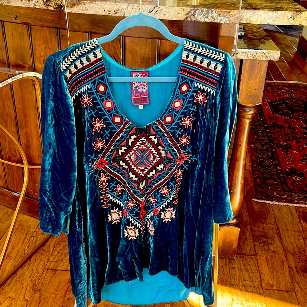 Johnny Was Lorne Velvet Tunic Small